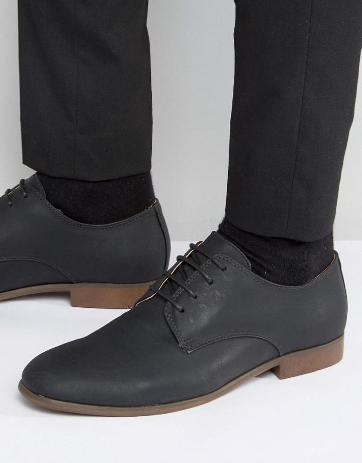 New Look Derby Shoe In Black - Black