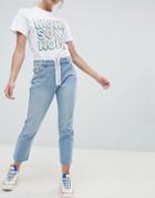 Daisy Street Zip Front Jeans - Blue