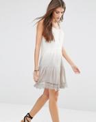 Pull & Bear Tie Dye Laced Dress - Sand