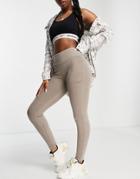 Reebok Natural Dye Logo Leggings In Harmony Trek Gray-green