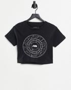 Night Addict Astro Print Ribbed T-shirt-black