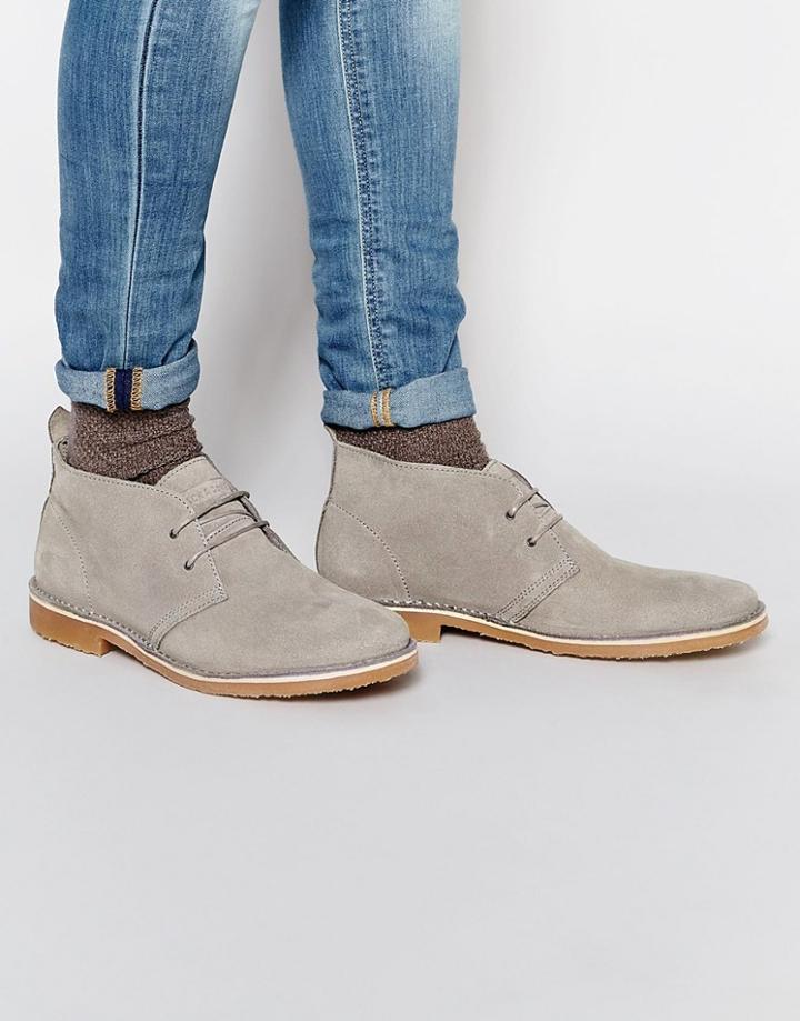 Jack & Jones Gobi Suede Chukka Boots - Gray
