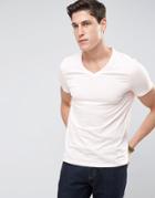 Asos T-shirt With V Neck In Pink - Pink