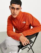 The North Face Textured Cap Rock Quarter Zip Fleece In Rust-orange