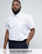 Duke Plus Shirt In White With Short Sleeves - White