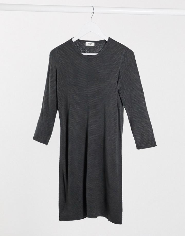 Jdy Friends 3/4 Sleeve Knitted Jumper Dress In Dark Blue-navy