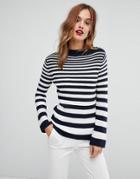 Warehouse Graduated Stripe Shoulder Button Sweater - Multi