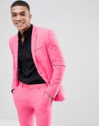 Asos Design Super Skinny Suit Jacket In Pink Lemonade - Pink
