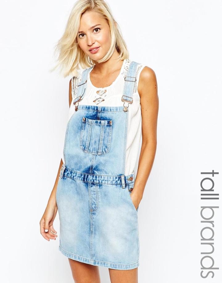 Vero Moda Tall Denim Overall Dress - Blue