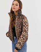 In The Style Leopard Print Padded Coat - Multi