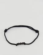 Mister Trio Single Wrap Bracelet In Black - Black