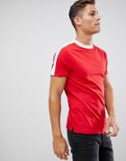 New Look T-shirt With Arm Stripe In Red - Red