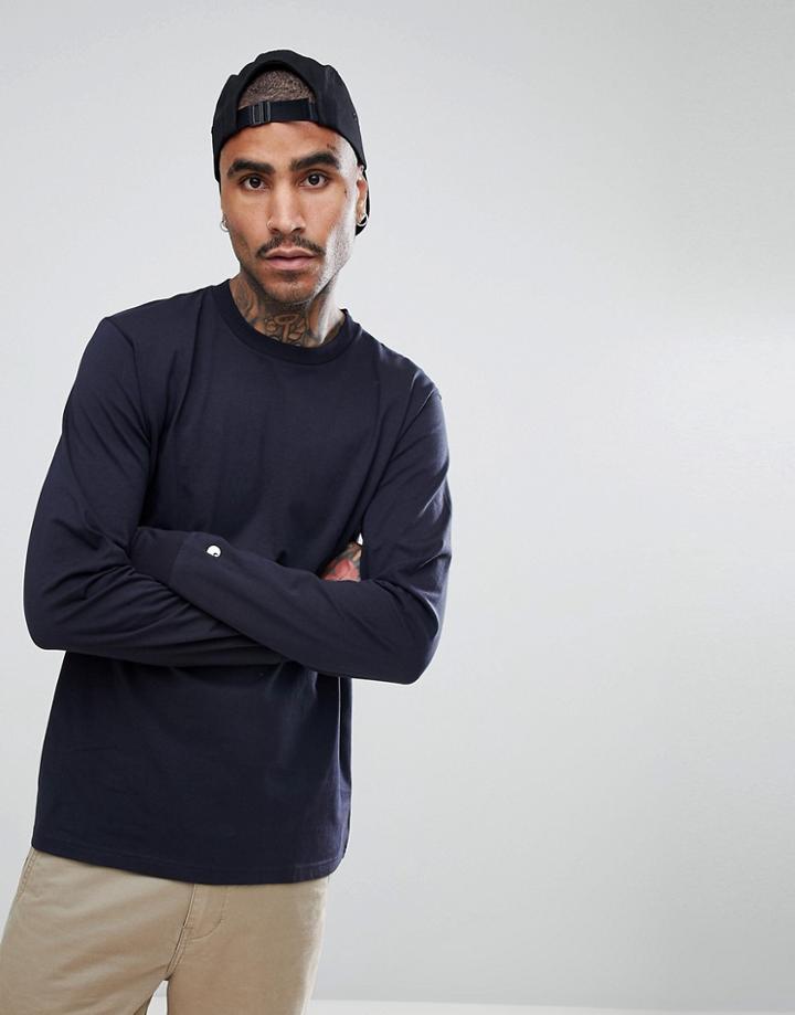 Carhartt Wip Base Long Sleeve T-shirt In Navy - Navy