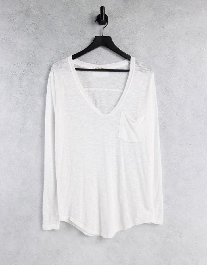 We The Free By Free People Betty Long Sleeve T-shirt-white