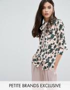 Alter Petite Pussybow Blouse In Floral Print - Multi