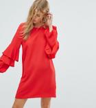 New Look Tiered Ruffle Sleeve Dress