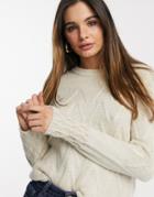 Y.a.s Sweater With Chevron Detail In Cream-white