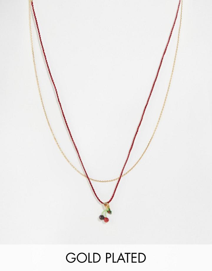 Les Nereides Cherry Drop Necklace - Red