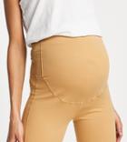 South Beach Maternity Over The Bump Legging Shorts In Camel-neutral