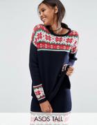 Asos Tall Co-ord Fairisle Holidays Sweater - Multi