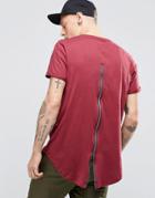 Sixth June T-shirt With Zip Back - Red