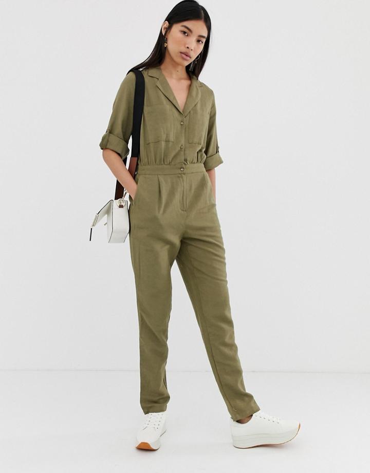 Pieces Utility Jumpsuit - Green