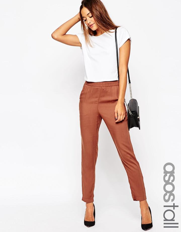 Asos Tall Woven Peg Pants - Rust