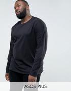 Asos Plus Oversized Long Sleeve T-shirt - Black