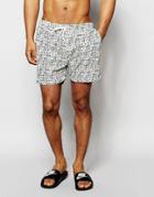 Selected Homme Printed Swim Shorts - White