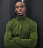 Asos Design Tall Knitted Wide Rib Half-zip Sweater In Khaki-green