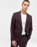 Asos Design Skinny Suit Jacket In Dark Brown - Brown