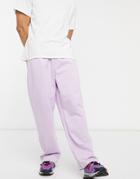 Asos Design Organic Super Oversized Sweatpants With Toggle Hem In Lilac-purple