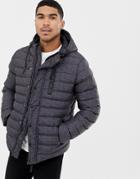 Soul Star Printed Puffer Jacket With Hood - Black