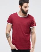 Religion Crew Neck Ringer T-shirt - Red Base