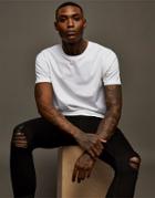 Topman Cotton Blend Ripped Spray On Jeans In Black