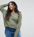 Brave Soul Plus Rony Dip Back Sweater - Green
