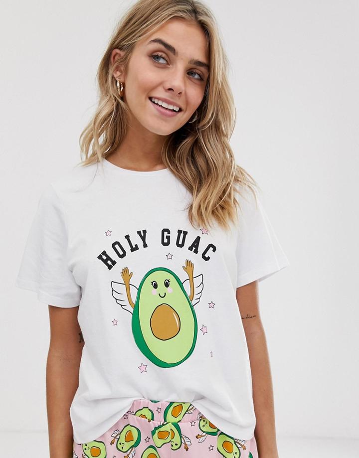 Asos Design Holy Guacamole Pyjama Short Set - Multi