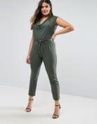 Club L Jumpsuit With Cowl Neck - Green