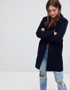 Only Wool Blend Tailored Coat - Navy