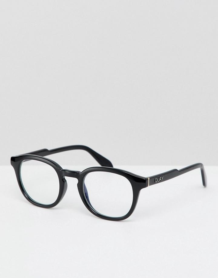 Quay Australia Walk On Square Clear Lens Glasses In Black - Black