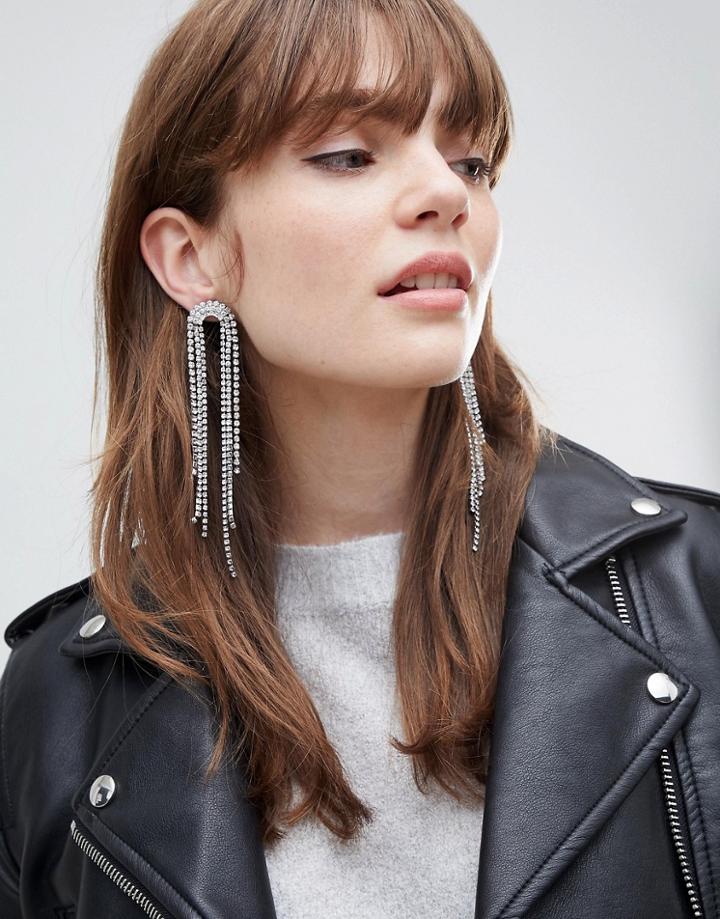 Ashiana Statement Drop Earrings - Silver