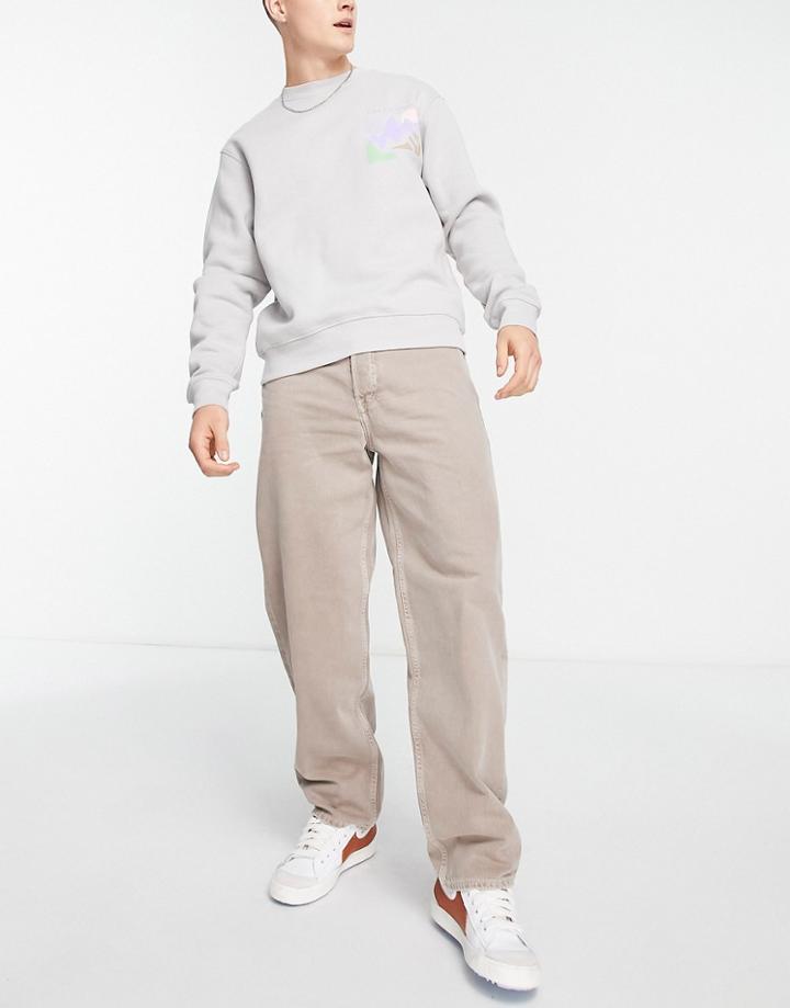 Jack & Jones Intelligence Eddie Baggy Fit Jeans In Brown