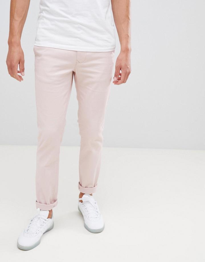 Burton Menswear Skinny Chinos In Pink - Pink