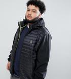 North 56.4 Plus Puffer Jacket With Contrast Sleeves - Black