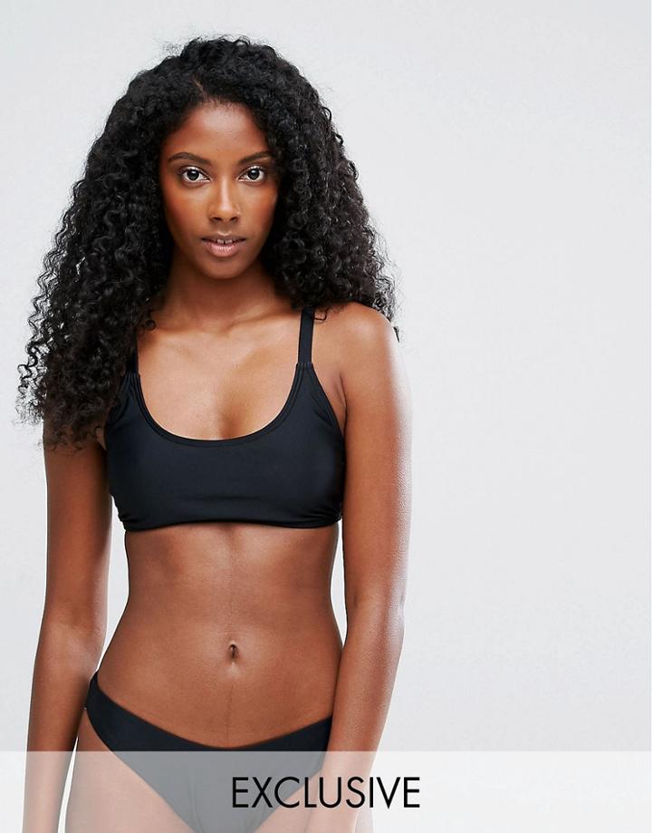 South Beach Mix And Match Clean Cami Bikini Top - Black