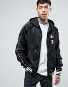 Sixth June Satin Track Jacket In Black - Black