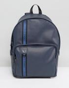 Versace Jeans Backpack In Navy With Logo Taping - Navy