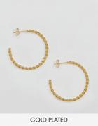 Ottoman Hands Twisted Hoop Statement Earrings - Gold