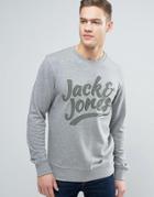 Jack & Jones Originals Sweatshirt With Embroidered Logo - Gray