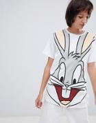 Asos Design T-shirt With Bugs Bunny Print - White